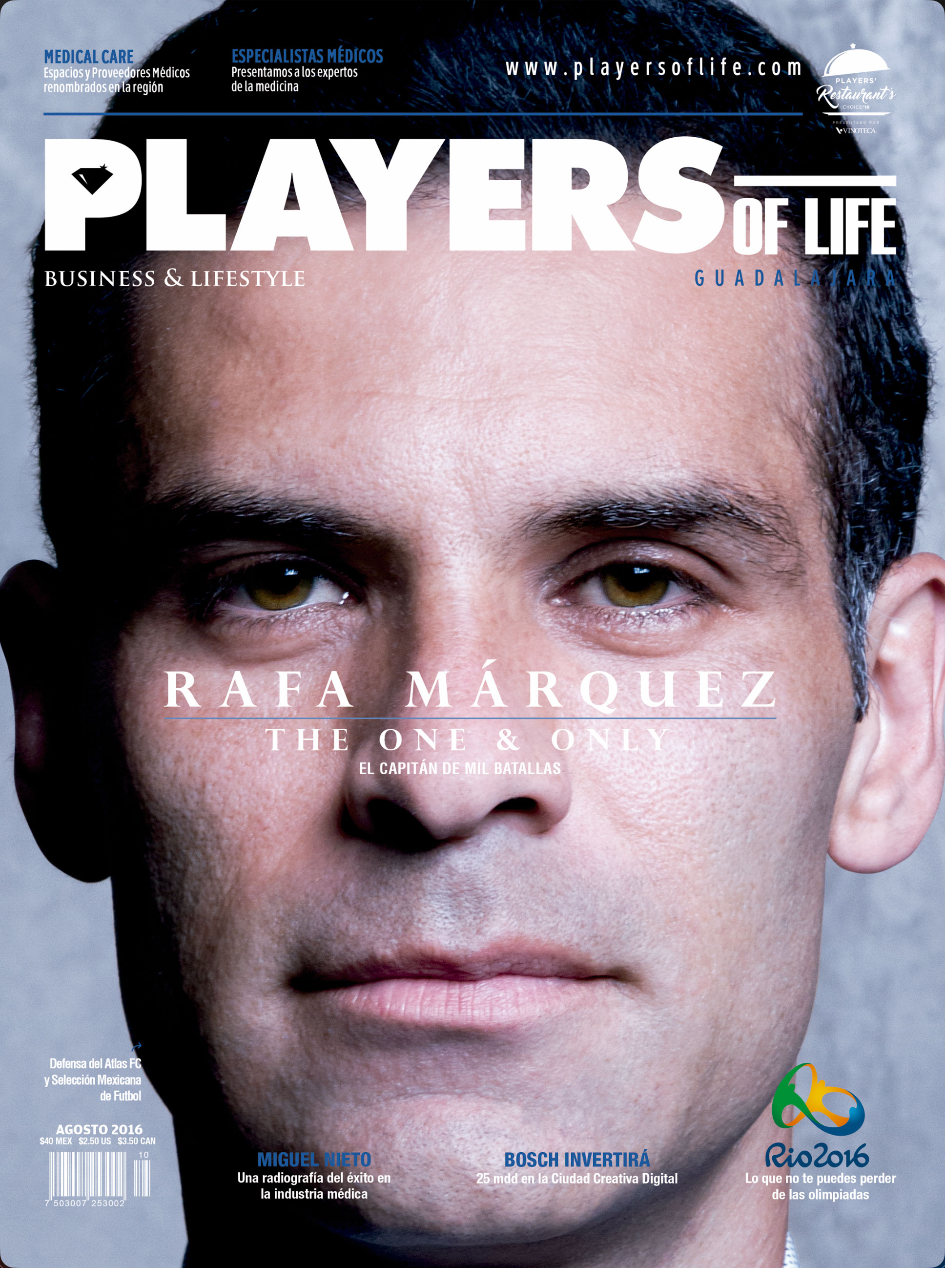 Editorial composition with portrait